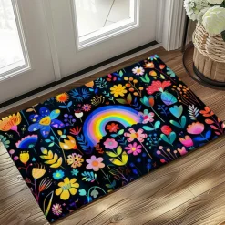 Fresh Flowers Doormat Floor Mats Washable Rugs Kitchen Mat Non-Slip Oil Proof Rug Indoor Outdoor Mat Bedroom Decor Bathroom Mat Entrance Rug