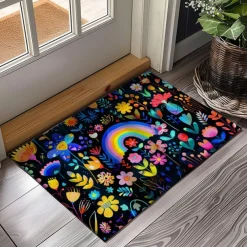 Fresh Flowers Doormat Floor Mats Washable Rugs Kitchen Mat Non-Slip Oil Proof Rug Indoor Outdoor Mat Bedroom Decor Bathroom Mat Entrance Rug