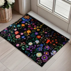 Fresh Flowers Doormat Floor Mats Washable Rugs Kitchen Mat Non-Slip Oil Proof Rug Indoor Outdoor Mat Bedroom Decor Bathroom Mat Entrance Rug