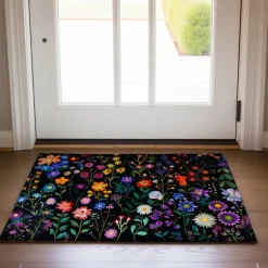 Fresh Flowers Doormat Floor Mats Washable Rugs Kitchen Mat Non-Slip Oil Proof Rug Indoor Outdoor Mat Bedroom Decor Bathroom Mat Entrance Rug