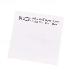 Fresh Outta Fucks Pad - Funny Novelty Memo Sticky Notes - Snarky Office Supplies for Work Office Desk Accessory Gifts for Co-Workers Friends White Elephant Fun Gifts