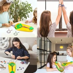 Friendship Bracelet Making Kit Toys, Girls Gifts Ideas, Birthday Present For Teen Girl, Arts And Crafts String Maker Tool, Bracelet DIY, Kids Travel Activity Set Halloween and Christmas Gift