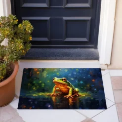 Frog Pound Doormat Floor Mats Washable Rugs Kitchen Mat Non-Slip Oil Proof Rug Indoor Outdoor Mat Bedroom Decor Bathroom Mat Entrance Rug