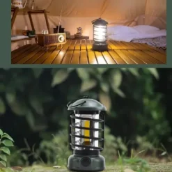 Frogued Camping Light Portable Retro Lamp Light Rotary Switch USB Recharge Camping Tent Travel Light Vintage Outdoor Lighting