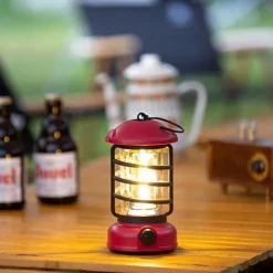 Frogued Camping Light Portable Retro Lamp Light Rotary Switch USB Recharge Camping Tent Travel Light Vintage Outdoor Lighting