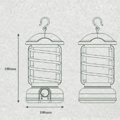 Frogued Camping Light Portable Retro Lamp Light Rotary Switch USB Recharge Camping Tent Travel Light Vintage Outdoor Lighting