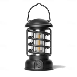 Frogued Camping Light Portable Retro Lamp Light Rotary Switch USB Recharge Camping Tent Travel Light Vintage Outdoor Lighting