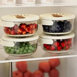 Fruit Strainer Colander Bowl Fruit Drain Basket with Lid Foldable Handle Cleaning Colander Plastic Refrigerator Crisper Kitchen Box Food Storage Container for Fridge Outdoor Picnic Pasta Salad Berry