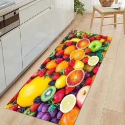 Fruits Kitchen Mat Non-Slip Oil Proof Floor Mat Rug Indoor Outdoor Mat Bedroom Decor Bathroom Mat Entrance Rug Door Mat