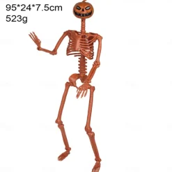 Full Body Skeleton with Movable Posable Joints, Realistic Plastic Bones Halloween Prop for Outdoor Haunted House Decorations