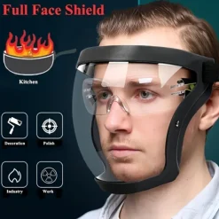 Full Face Protective Mask Adjustable Anti-fog Plastic Mask, Breathable Design, Suitable For Outdoor And Kitchen, Secure Closure - Ideal Gift For Family And Friends, Multifunctional Protective Mask