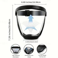 Full Face Protective Mask Adjustable Anti-fog Plastic Mask, Breathable Design, Suitable For Outdoor And Kitchen, Secure Closure - Ideal Gift For Family And Friends, Multifunctional Protective Mask