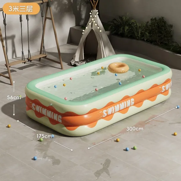 Full-Sized Inflatable Swimming Pools, Portable Inflatable Pool, Blow-Up Swimming Pool, Foldable Inflating Pools, Perfect Use Water Activities for Indoor and Outdoor Summer Season