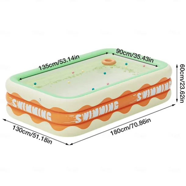 Full-Sized Inflatable Swimming Pools, Portable Inflatable Pool, Blow-Up Swimming Pool, Foldable Inflating Pools, Perfect Use Water Activities for Indoor and Outdoor Summer Season