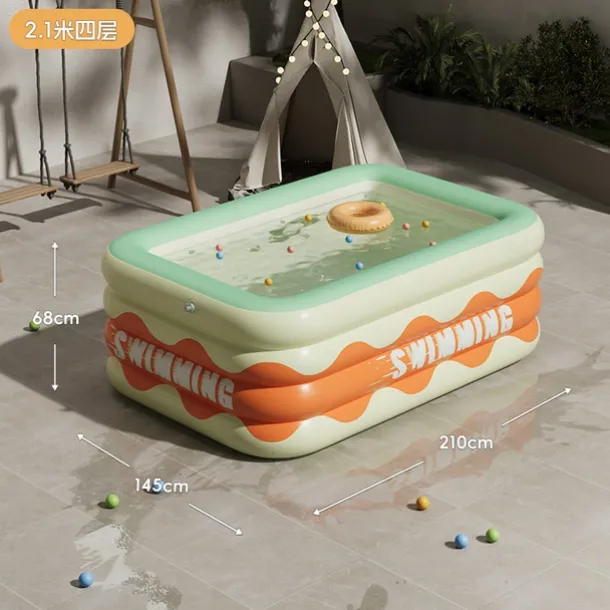 Full-Sized Inflatable Swimming Pools, Portable Inflatable Pool, Blow-Up Swimming Pool, Foldable Inflating Pools, Perfect Use Water Activities for Indoor and Outdoor Summer Season