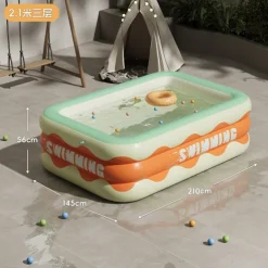 Full-Sized Inflatable Swimming Pools, Portable Inflatable Pool, Blow-Up Swimming Pool, Foldable Inflating Pools, Perfect Use Water Activities for Indoor and Outdoor Summer Season