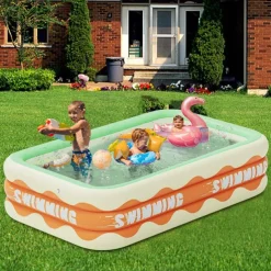 Full-Sized Inflatable Swimming Pools, Portable Inflatable Pool, Blow-Up Swimming Pool, Foldable Inflating Pools, Perfect Use Water Activities for Indoor and Outdoor Summer Season