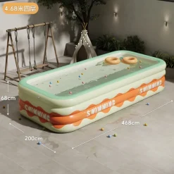 Full-Sized Inflatable Swimming Pools, Portable Inflatable Pool, Blow-Up Swimming Pool, Foldable Inflating Pools, Perfect Use Water Activities for Indoor and Outdoor Summer Season