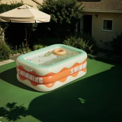 Full-Sized Inflatable Swimming Pools, Portable Inflatable Pool, Blow-Up Swimming Pool, Foldable Inflating Pools, Perfect Use Water Activities for Indoor and Outdoor Summer Season