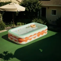 Full-Sized Inflatable Swimming Pools, Portable Inflatable Pool, Blow-Up Swimming Pool, Foldable Inflating Pools, Perfect Use Water Activities for Indoor and Outdoor Summer Season