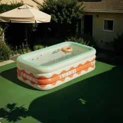 Full-Sized Inflatable Swimming Pools, Portable Inflatable Pool, Blow-Up Swimming Pool, Foldable Inflating Pools, Perfect Use Water Activities for Indoor and Outdoor Summer Season