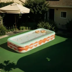 Full-Sized Inflatable Swimming Pools, Portable Inflatable Pool, Blow-Up Swimming Pool, Foldable Inflating Pools, Perfect Use Water Activities for Indoor and Outdoor Summer Season