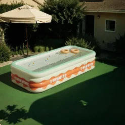 Full-Sized Inflatable Swimming Pools, Portable Inflatable Pool, Blow-Up Swimming Pool, Foldable Inflating Pools, Perfect Use Water Activities for Indoor and Outdoor Summer Season