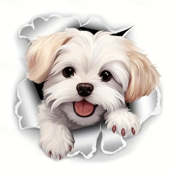 Fun White Dog Toilet Seat Decal - Easy Stick, Removable Bathroom Wall & Door Sticker for a Playful Touch