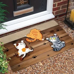 Funny Animal Cats Doormat Kitchen Mat Floor Mat Non-Slip Area Rug Oil Proof Rug Indoor Outdoor Mat Bedroom Decor Bathroom Mat Entrance Rug