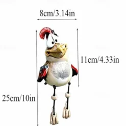 Funny Chicken Decor Statues Garden Farm Yard Resin Craft Chicken Rooster Sculpture Patio Lawn Garden Decor Accessories Outdoor Landscape Sculptures