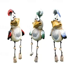Funny Chicken Decor Statues Garden Farm Yard Resin Craft Chicken Rooster Sculpture Patio Lawn Garden Decor Accessories Outdoor Landscape Sculptures