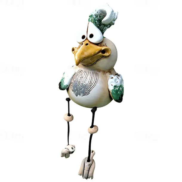 Funny Chicken Decor Statues Garden Farm Yard Resin Craft Chicken Rooster Sculpture Patio Lawn Garden Decor Accessories Outdoor Landscape Sculptures