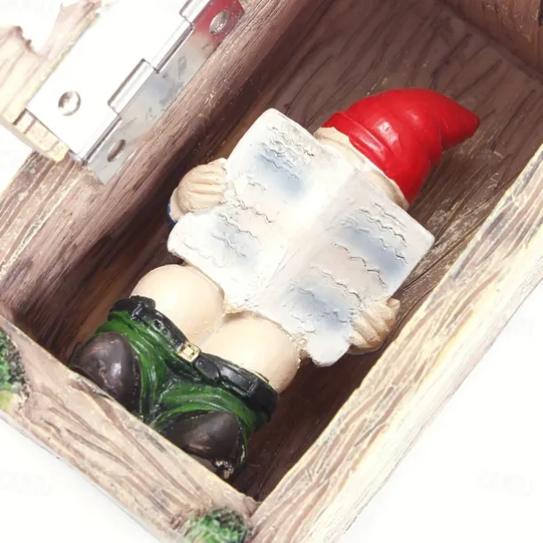 Funny Garden Gnome Outdoor Statues Naughty Sculpture Decoration Inappropriate Read Newspaper Gnome for Indoor Lawn Yard Red