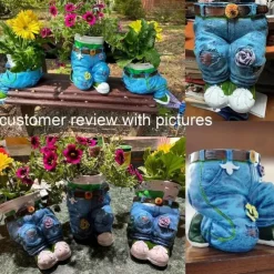 Funny Indoor And Outdoor Flower Pots Resin Denim Pants Ornaments Creative Flower Pot Decoration Crafts Retro Garden Decoration