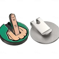 Funny Middle Finger Golf Ball Marker Magnetic Golf Hat Clip Removable Golf Ball Position Mark Golf Decorations Durable Funny Golf Decorations