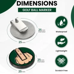 Funny Middle Finger Golf Ball Marker Magnetic Golf Hat Clip Removable Golf Ball Position Mark Golf Decorations Durable Funny Golf Decorations