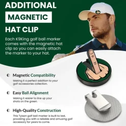 Funny Middle Finger Golf Ball Marker Magnetic Golf Hat Clip Removable Golf Ball Position Mark Golf Decorations Durable Funny Golf Decorations