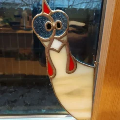 Funny Rooster Stained Glass Bird Window Corner Decor,Rooster Yard Decor,Funny Window Corner Decor-Peeping Rooster,Rooster Yard Decor,Birds Stained Glass,Handmade Peeping Rooster