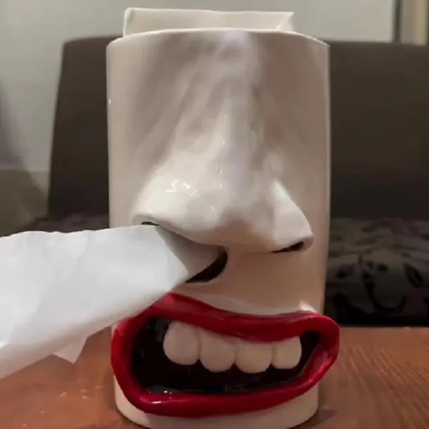 Funny Tissue Box, 13 cm Resin Tissue Dispenser, Decorative Tissue Box Dispenser, Creative 3D Cosmetic Tissue Box, Dispenser Boxes for Face Tissues for Home and Kitchen