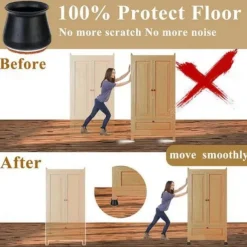 Furniture Leg Caps,Silicone Chair Leg Covers with Thickened Felt Pads: Noiseless Furniture Foot Protectors for Tables, Chairs, Stools