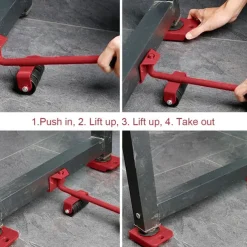 Furniture Lift Mover Tool Set - Furniture Movers with Wheels Heavy Furniture Moving Sliders Appliance Rollers Heavy Duty Furniture Lifter and Sliders Kit - Furniture Movers Sliders Appliance Movers