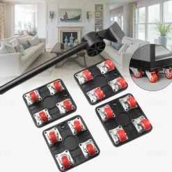 Furniture Mover with Wheels & Lifter Set 360 Swivel Casters 880lbs Capacity Furniture Dolly for Moving Heavy Furniture Refrigerator Sofa Cabinet