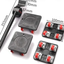 Furniture Mover with Wheels & Lifter Set 360 Swivel Casters 880lbs Capacity Furniture Dolly for Moving Heavy Furniture Refrigerator Sofa Cabinet