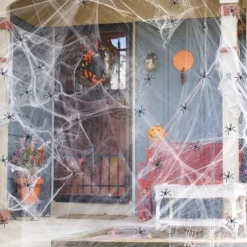 300g Halloween Decorations Artificial Spider Web Stretchy Cobweb Scary Party Halloween Decoration for Bar Haunted House Scene Props