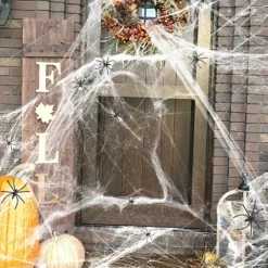300g Halloween Decorations Artificial Spider Web Stretchy Cobweb Scary Party Halloween Decoration for Bar Haunted House Scene Props