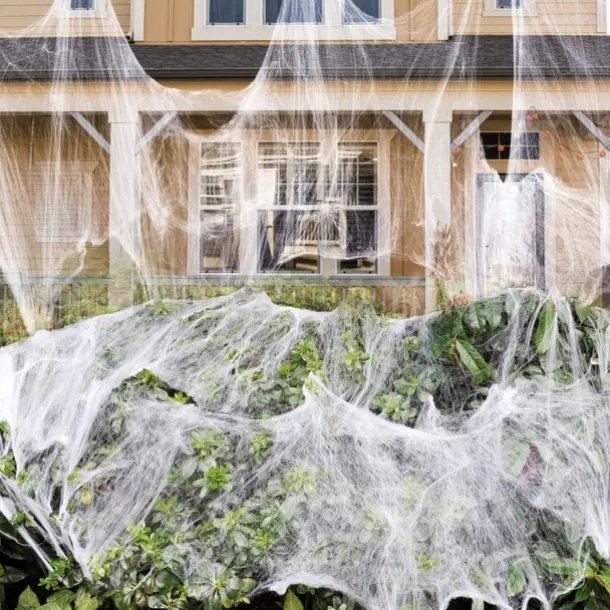 300g Halloween Decorations Artificial Spider Web Stretchy Cobweb Scary Party Halloween Decoration for Bar Haunted House Scene Props
