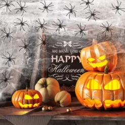 100G Spider Web with 40 Spiders Halloween Spider Cotton Spider Web Spider Silk Small Spider Party Haunted House Decoration Props