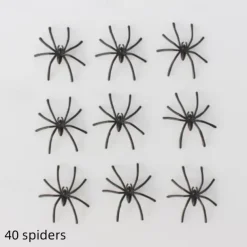 100G Spider Web with 40 Spiders Halloween Spider Cotton Spider Web Spider Silk Small Spider Party Haunted House Decoration Props
