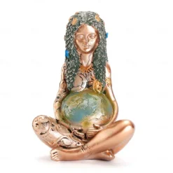 Gaia Mother Earth Statue, 6inch H Nature Moon Goddess Statue, Spiritual Items Figurines Statuette Gifts for Earth Day,Mother's Day,Easter Day Modern Home Room Decor Garden Decoration
