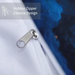 Galaxy Starry Sky Planet 3-Piece Down Duvet Cover Set for Hotel Bedroom Guest Room Guestroom Bedding Comfortable Set